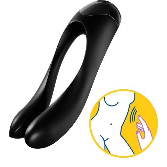 Vibratore Ricaricabile Impermeabile Doppio Braccio Satisfyer Candy Cane (Nero)