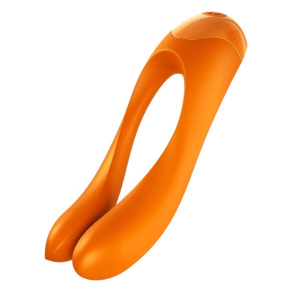 Satisfyer Candy Cane - vibrator dublu, rezistent la apă, cu acumulator (portocaliu)