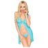 Penthouse After Sunset - transparant babydoll en string (turquoise)