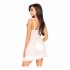 Penthouse Na Zonsondergang - doorschijnende babydoll en string (wit) - L/XL