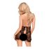 Babydoll Trasparente con Pois e Tanga "Penthouse Libido Boost" - in Pizzo con Spalline (Nero)  - M/L