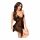 Penthouse Sweet Beast - Rosen-Babydoll und Tanga (schwarz)  - M/L