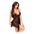 Penthouse Sweet Beast - babydoll și tanga cu trandafiri (negru)  - M/L