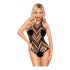 Penthouse Go Hotter - Halterneck, Mesh Bodysuit (Black)