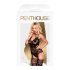 Penthouse Hottie - Spitzen, Riemen, Netzset (Schwarz)