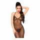 Penthouse Love on Fire - Glitzerndes durchsichtiges Catsuit mit Tanga (schwarz)  - L/XL