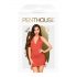 Penthouse Earth-shaker - Halter Neck Dress and Thong (Red)  - M/L