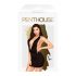 Abito Minidress Sexy con Scollatura Profonda e Perizoma Incluso - Penthouse Cuore Infranto (Nero)