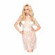 Lace Penthouse Poison Cookie Dress with Thong and Hair Accessory (White)  - M/L