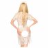 Lace Penthouse Poison Cookie Dress with Thong and Hair Accessory (White)  - L/XL