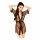 Penthouse Midnight Mirage - Satin Robe and Thong (Black)