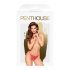 Penthouse Hot Getaway - Schleifenverzierte, offene, Spitzen-Tanga (rot)  - L/XL