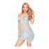 Penthouse Naughty Pop - kanten jurk en string (blauw) - M/L