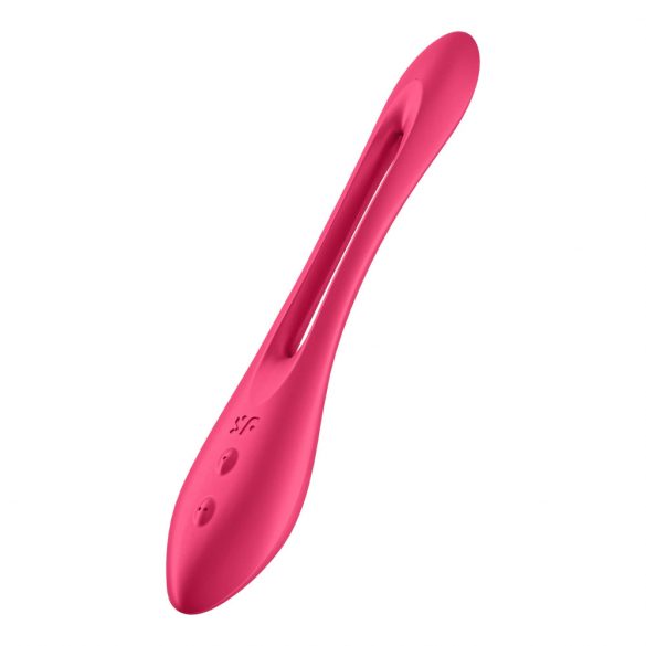 Satisfyer Elastic Joy - akuga, painduv paarivibraator (punane)