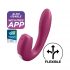 Satisfyer Sonnenstrahl - akkubetriebener, luftwellenbasierter 2-in-1-Vibrator (rot)