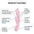 Satisfyer Triple Oh - Rechargeable Clitoral Vibrator (Pink)