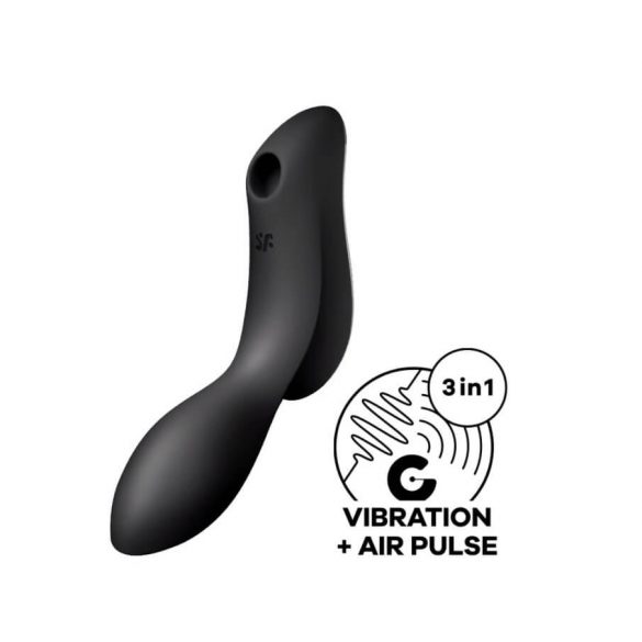 Satisfyer Curvy Trinity 2 - Акумулаторна въздушна вълна 2в1 вибратор (черен)