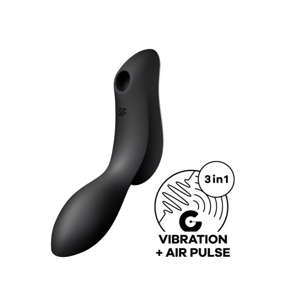 Satisfyer Curvy Trinity 2 - rechargeable air-wave 2-in-1 vibrator (black)