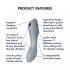 Satisfyer Curvy Trinity 3 - Rechargeable Air-Pulse 2in1 Vibrator (Grey)