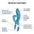 Satisfyer Embrace Me - vibrateur avec stimulateur clitoridien (turquoise)