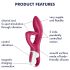 Satisfyer Embrace Me - Rechargeable Vibrator with Clitoral Arm (Red)