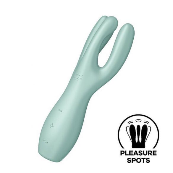 Vibratore per Clitoride con Tre Braccia Satisfyer Threesome 3 - Ricaricabile (Menta)