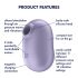 Satisfyer Pro To Go 2 - įkraunamas, bangų oro klitorio stimuliatorius (violetinis)