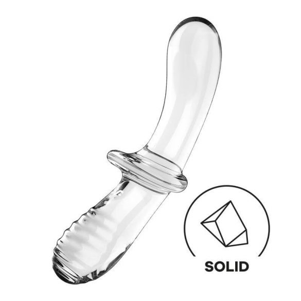 Satisfyer Double Kristall - doppelseitiger Glasdildo (transparent)