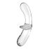 Satisfyer Double Crystal - 2-otsaline klaasist dildo (läbipaistev)