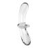 Satisfyer Double Crystal - sklenené dildo s 2 koncami (priesvitné)