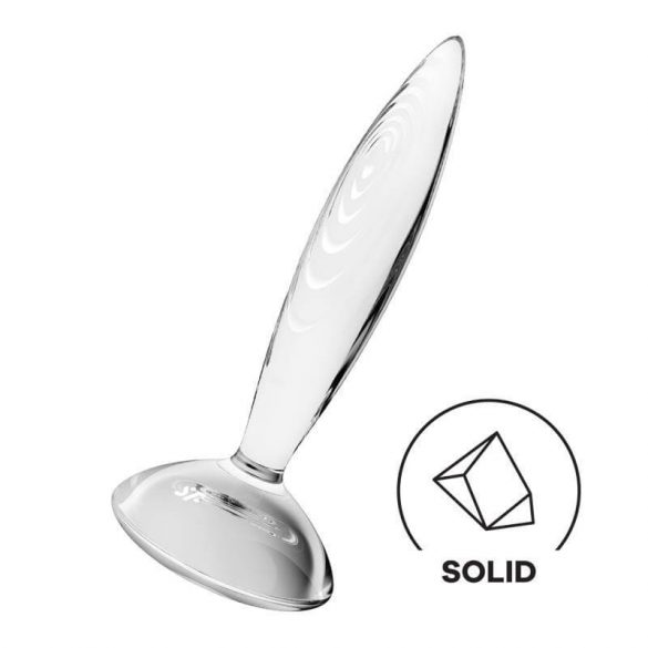 Satisfyer Cristallo Scintillante - dildo in vetro rigato (trasparente)