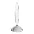 Satisfyer Funkelnder Kristall - gerippter Glasdildo (transparent)