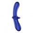 Satisfyer Double Crystal - Dual-Ended Glass Dildo (Blue)