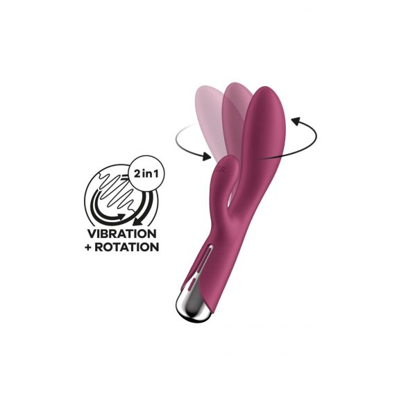 Satisfyer Spinning Rabbit 1 - Obrotowy wibrator z wirującą dźwignią (czerwony)