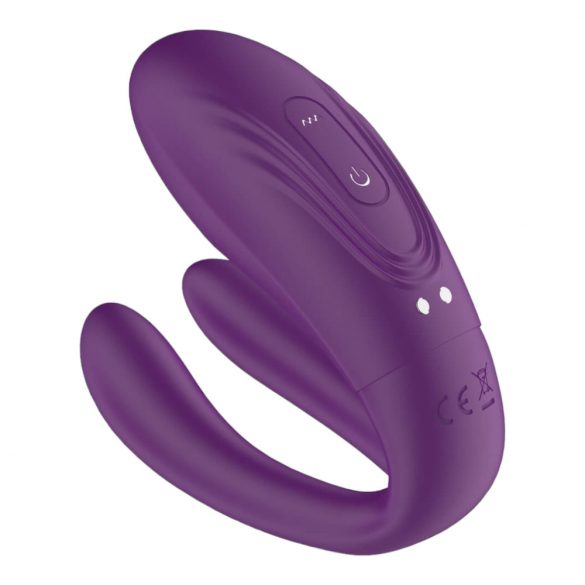 Vibratore di coppia impermeabile ricaricabile con 3 motori (viola)