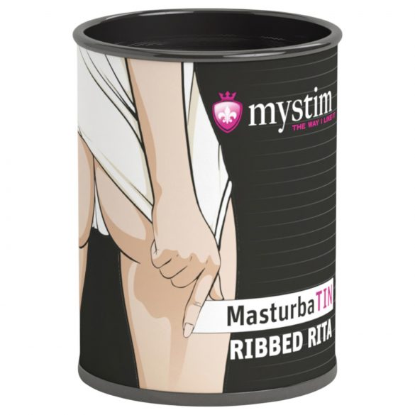 Mystim MasturbaTIN Ribbed Rita - ribbed masturbator (white)