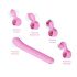 Magic Stick - vibrator med utbytbar klitorisstimulator (rosa)