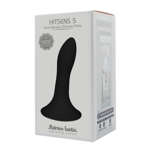 Hitsens 5 - elastīga, ar piesūcekni, anālais dildo (melns)