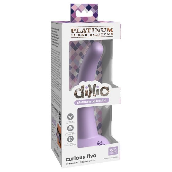 Dillio Curious Five - silikonski dildo (15cm) - ljubičast