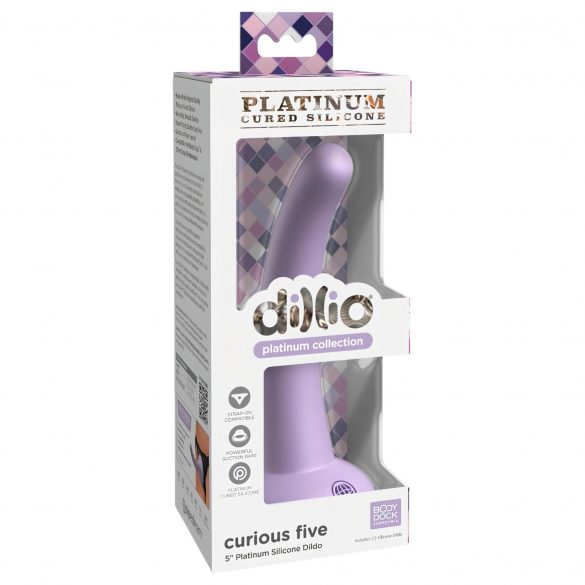 Dillio Curious Five - silikonski dildo s vakuumskim postoljem (15 cm) - ljubičasti