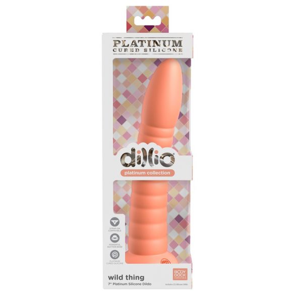 Dillio Wild Thing - zaciskane dildo z rowkami (19 cm) - pomarańczowy