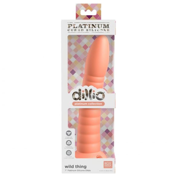 Dillio Wild Thing - Suction Cup Textured Dildo (19cm) - Orange