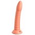 Dillio Wild Thing - sugkoppare räfflad dildo (19 cm) - orange