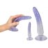 Crystal Clear - ensemble de dildos pour entraînement anal - 3 pièces (transparent-bleu)