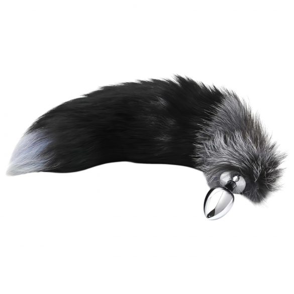 Alive Anal Pleasure - Medium Anal Plug with Fox Tail (Silver-Black)