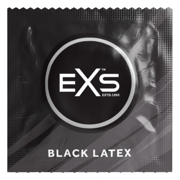 EXS Black - latexový kondom - černý (12 kusů)