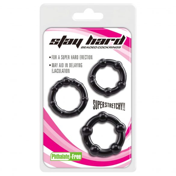 Lonely Stay Hard - penisring set - zwart (3-delig)