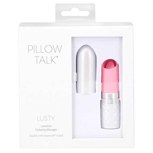 Pillow Talk Lusty - akumulators, ar mēli aprīkots stienīša vibrators (rozā)