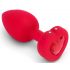 b-Vibe Heart - Rechargeable, Remote-Controlled Anal Vibrator (Red)