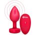 b-vibe heart - uzlādējams, ar tālvadības pulti anālais vibrators (sarkans)